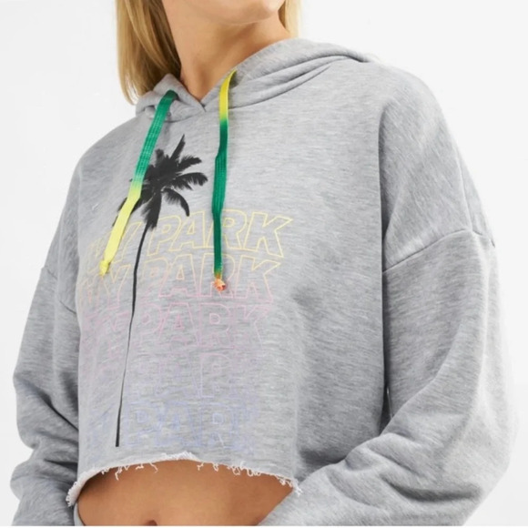 IVY PARK Festival Palm Tree Cropped Graphic Hoodie Sweatshirt XS - Picture 7 of 14